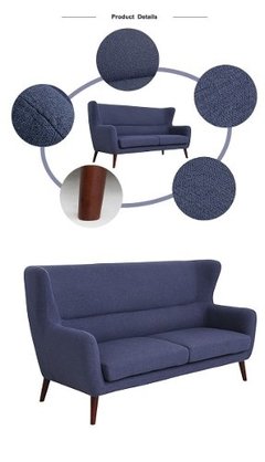 Sofa Respaldo Alto -vintage - Tela - Importado -3 Cuerpos - comprar online