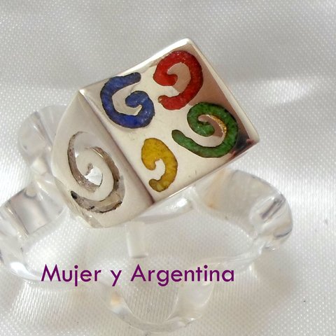 AN 131 Anillo de Plata estilo Vitraux