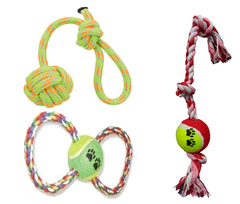 3998 // JUGUETE DE SOGA COLOR CON PELOTA TENIS