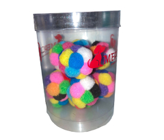 2148 // TUBO X12 PELOTA PELUCHE MULTICOLOR