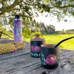 Mate de Madera Flores