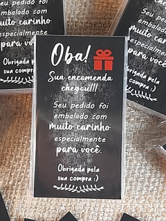 Cartão de Agradecimento 03 - Preto - Pacote 50 un.