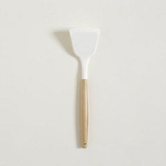 ESPATULA DE SILICONA CREAM MANGO DE MADERA 32 CM - comprar online