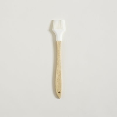 PINCEL DE SILICONA CREAM MANGO DE MADERA PLANO 30 CM - comprar online