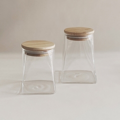 FRASCO DE VIDRIO CON TAPA DE MADERA 500ml - Petite Margot