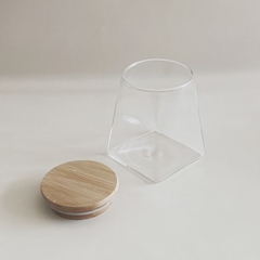 FRASCO DE VIDRIO CON TAPA DE MADERA 350ml - Petite Margot
