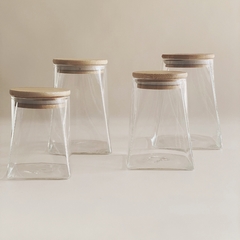 FRASCO DE VIDRIO CON TAPA DE MADERA 750 ml - Petite Margot