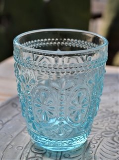 Set 6 Vasos De Vidrio Transparente Labrado 10x8.5 cm - tienda online