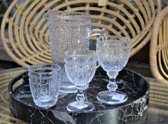 Imagen de Juego De 12 Vasos De Vidrio Transparente Labrado 10x8.5 cm 250 ml