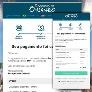 E-mails de contato da loja virtual personalizados