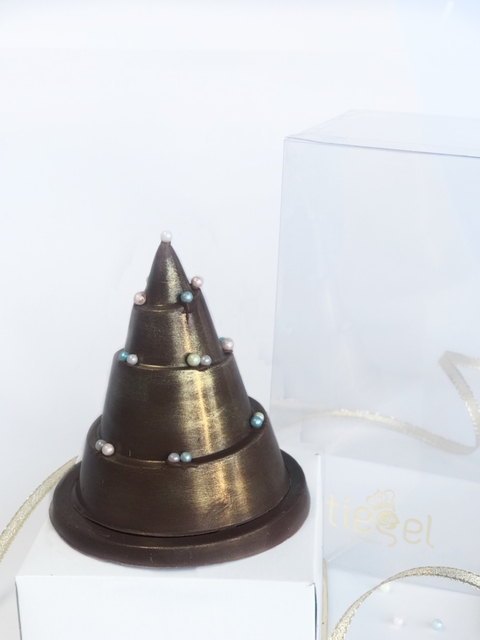 Arbolito Navideño Cristal relleno de Almendras -160 grs- - Tiegel Chocolatier