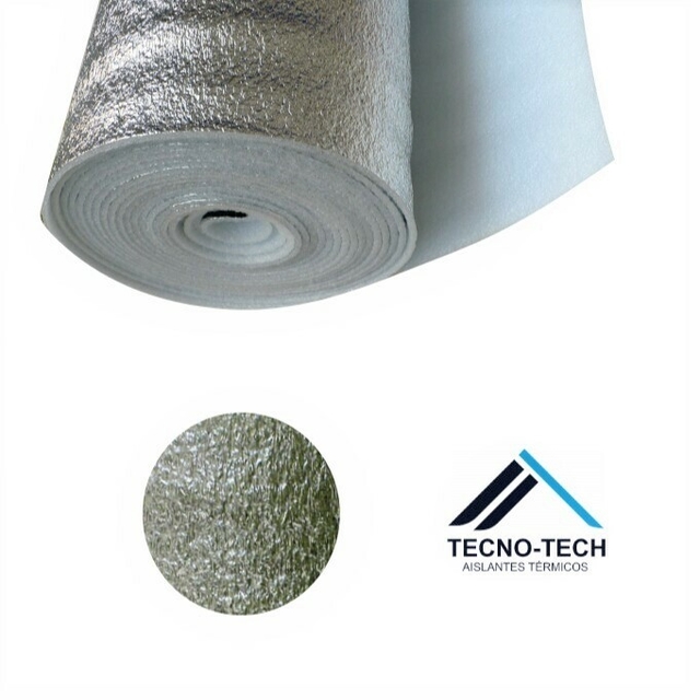 AISLANTE TERMICO ESPUMA DE POLIETILENO 10MM ALUMINIZADO 1 CARA BAJO