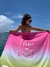 Canga de Praia Personalizada | Estampa Chevron Rosa/Amarelo - comprar online
