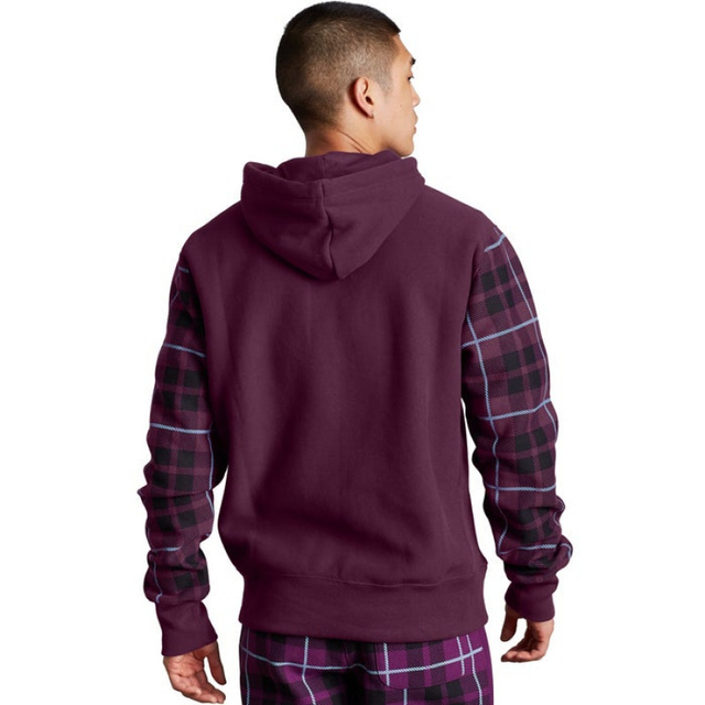 champion reverse weave plaid moletom com capuz