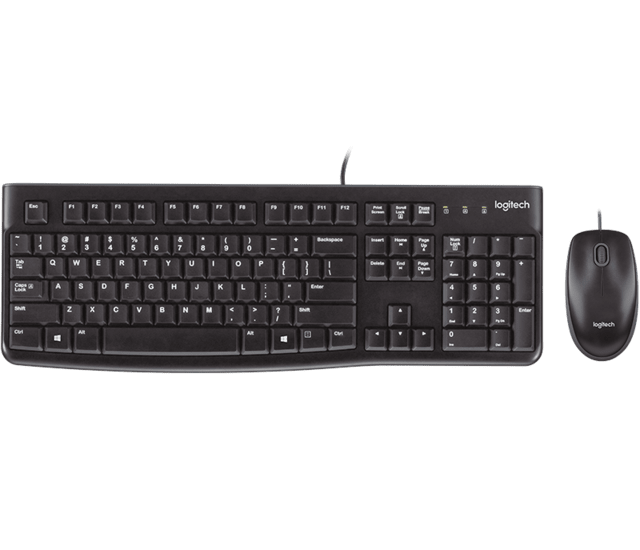 Teclado y mouse de Escritorio Logitech MK120 con cable