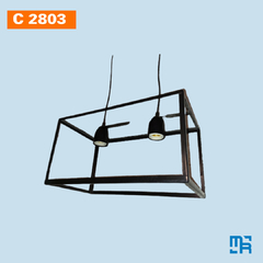 C2803 - COLGANTE DE HIERRO PARA 2 LUCES. BELLEZA SIMPLE Y MINIMALISTA!! en internet