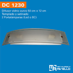 DC1230 - Difusor De Pared En Vidrio Curvo Para 2 Luces Sin Igual!! - comprar online