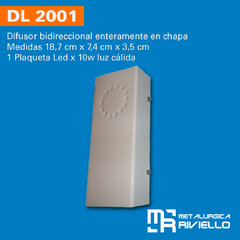 DL2001 - Difusor Chapa con Plaqueta LED CAMBIABLE!! Ideal Pasillo O Hall!! - comprar online