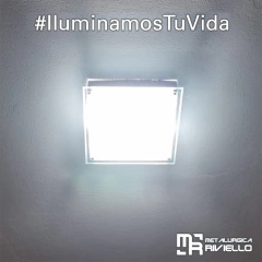 Imagen de P500/6 - Plafón Vidrio Cuadrado Para 6 Luces Led O Bc Único!!