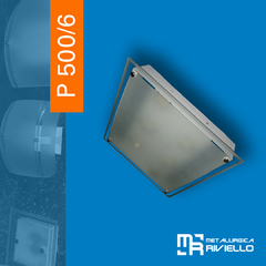 P500/6 - Plafón Vidrio Cuadrado Para 6 Luces Led O Bc Único!!