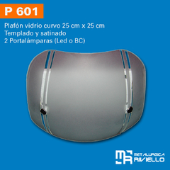 P601 - Único Plafón Para 2 Luces En Vidrio Curvo!! - comprar online