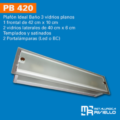 PB420 - PLAFÓN 2 LUCES LED O BC CON 3 VIDRIOS Y TRIPLE ILUMINACIÓN!! - comprar online
