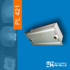 PL421 - Plafón con 3 vidrios y 1 plaqueta de LED removible!!