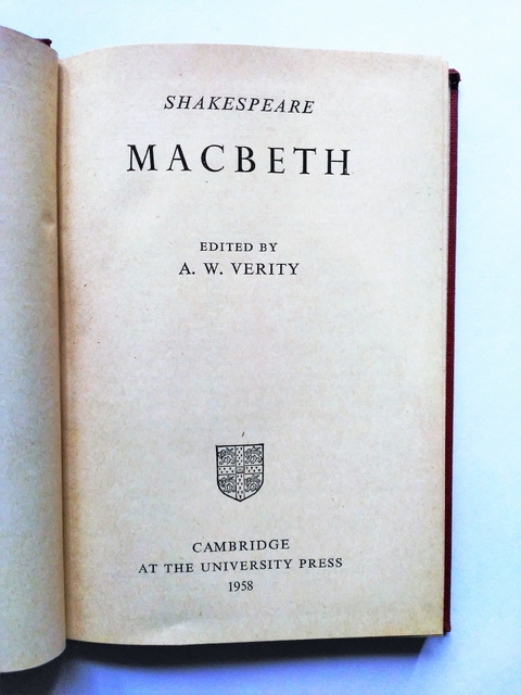 MACBETH EDITED BY A.W. VERITY SHAKESPEARE 1958