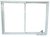 Ventana Aluminio Bco 220x150 vidrio entero .