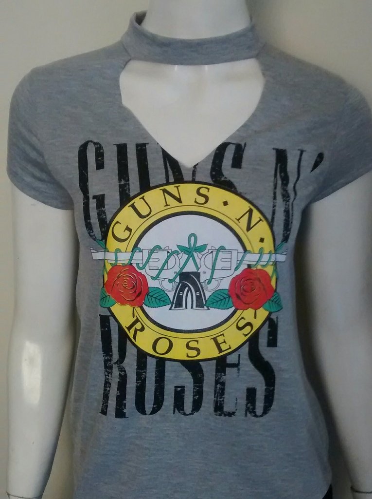 camiseta guns n roses feminina branca