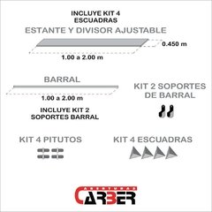 Frente de Placard Integral en Melamina Blanca 1.181 a 1,38 x 2,60 - Aberturas Carber