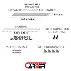Frente de Placard Integral en Melamina Blanca 1,98 a 2,18 x 2,60 - Aberturas Carber