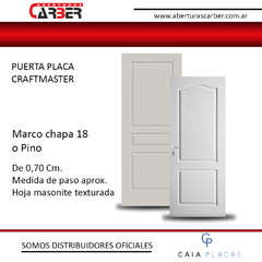 Puerta Placa Texturada 0,70 Modelos Camden/ Avalon Marco Chapa 18 o Pino OFERTA!