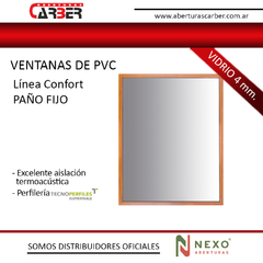 paño fijo simil madera pvc nexo aberturas carber