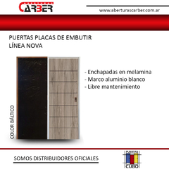Puerta de Embutir Marco Aluminio Hoja Melamina Texturada Linea Nova baltico