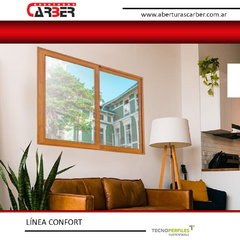 Ventana de PVC 1,50x1,50 Vidrio DVH 3/9/3 Simil madera en internet