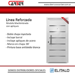 Puerta Doble chapa Inyectada Italo Modelo Machimbrada con apliques