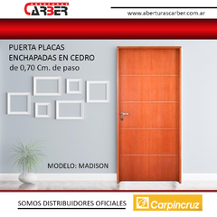 Puerta Placa Madison CEDRO 0,60/0,70 Marco chapa 18/Pino/Aluminio