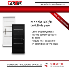 Puerta Doble chapa inyectada Mod 300 SM Pintura FINAL HORNO 0,80 Reforzada