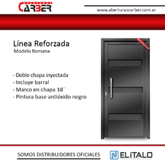 Puerta doble chapa Inyectada Italo Modelo Romana CH18 con Barral