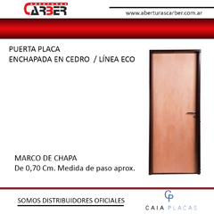 Puerta Placa Cedro Marco Chapa 22 0,70 Apta Durlock