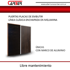 Puerta de Embutir Marco Aluminio Hoja Melamina Texturada Linea Clasica