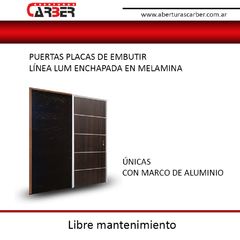 Puerta de Embutir Marco Aluminio Hoja Melamina Texturada Linea Lum