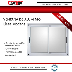 Ventana de aluminio MODENA con DVH 4/9/4 1,80 X 0,90