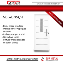 Puerta Doble chapa inyectada Modelo 302 SM Pintura FINAL HORNO c/Postigo