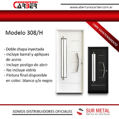 Puerta doble chapa inyectada Mod 308/H 0,80 Pintura Final SM