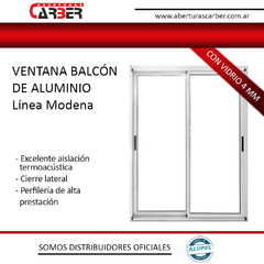 VENTANA MODENA ALUMINIO VIDRIO SIMPLE 4 MM ABERTURAS CARBER