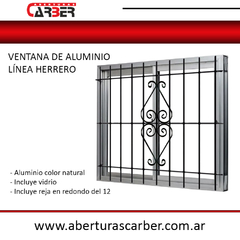 VENTANA CON REJA DE OFERTA ALUMINIO NATURAL ABERTURAS CARBER