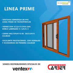 Ventana Simil Madera PVC ADVANCE DVH 4/12/4 de 1,00 x 0,90 Color Blanco Multipunto (el precio que figura es en DOLAR OFICIAL)