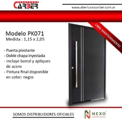 Puerta PIVOTANTE NEXO Texturada con Apliques PK071 de 1,15 x 2,05